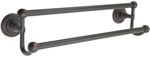 Emtek Traditional Brass Double Towel Bar 18", Regular Rosette