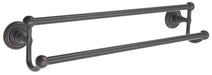 Emtek Traditional Brass Double Towel Bar 30", Regular Rosette