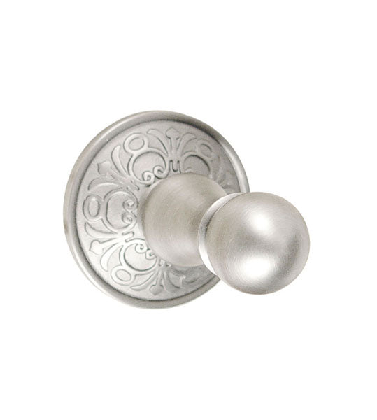 Emtek Traditional Brass Single Hook Post, Lancaster Rosette