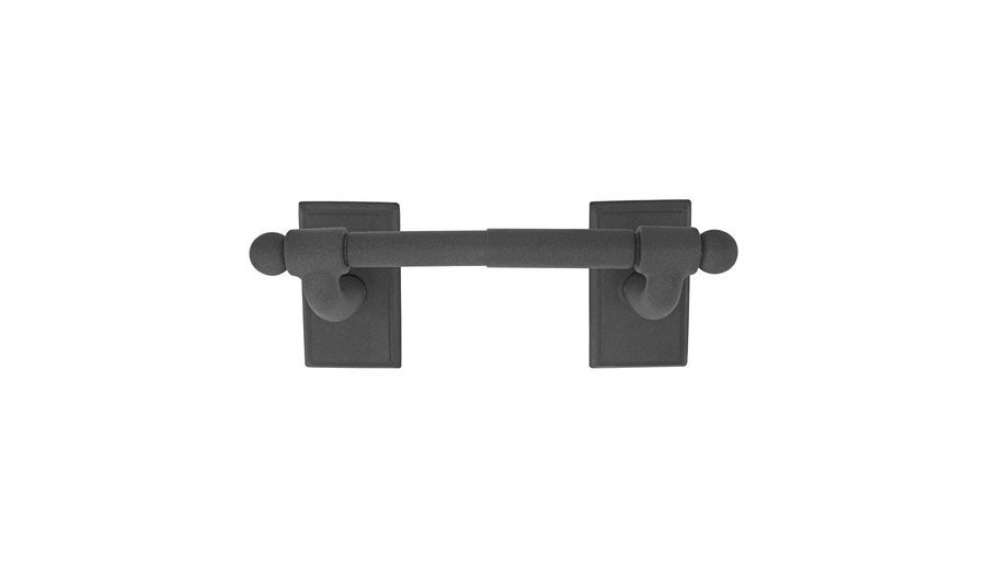 Emtek Wrought Steel Spring Rod Style Paper Holder, #3 Rosette