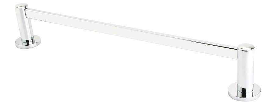 Emtek Modern Brass Towel Bar 30", Small Disc Rosette