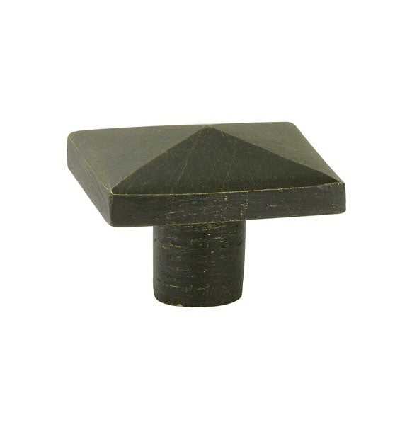 Emtek Sandcast Bronze Square Knob, 1-1/4"
