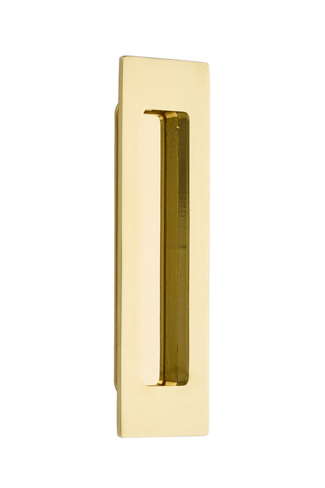 Brass Modern Rectangular Flush Pull 6", US3 Lifetime