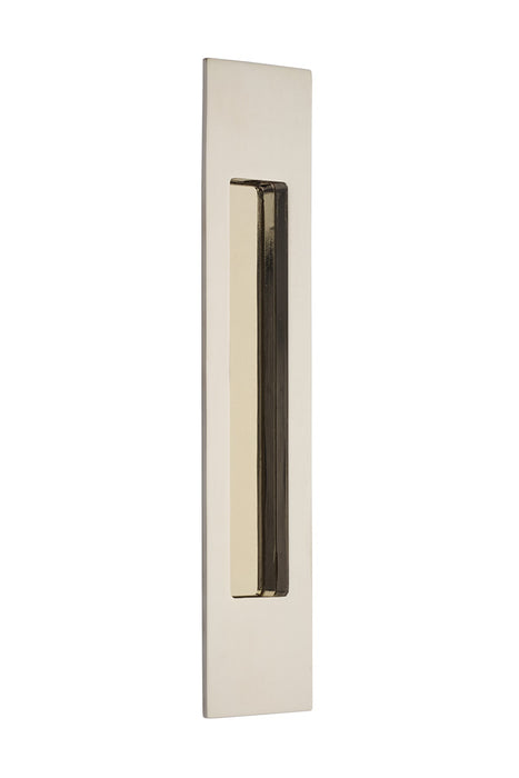 Brass Modern Rectangular Flush Pull 10", US14 Lifetime