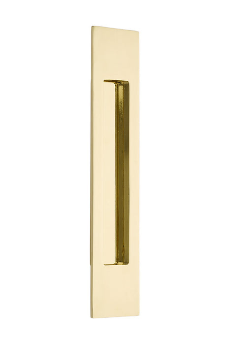 Brass Modern Rectangular Flush Pull 10", US3 Lifetime