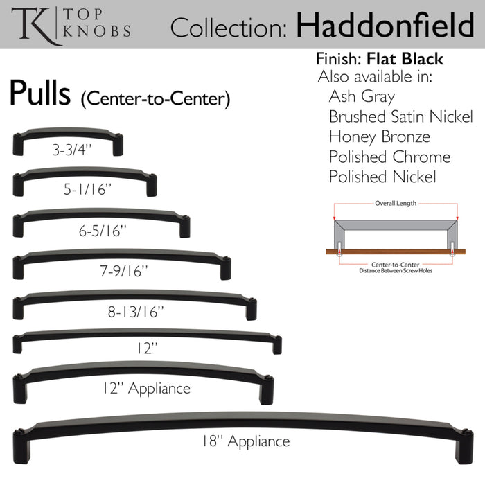 Top Knobs Haddonfield 6 5/16" Center to Center Bar Pull