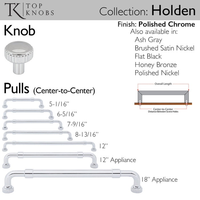 Top Knobs Holden 1 1/4" Length Mushroom Knob