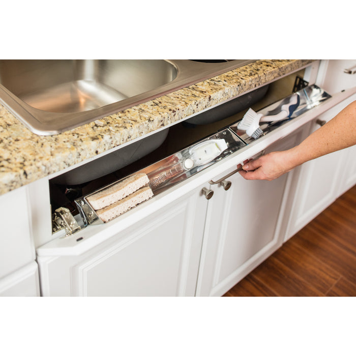 Hardware Resources 11-11/16" Stainless Steel Tip-Out Tray Kit for Sink Front