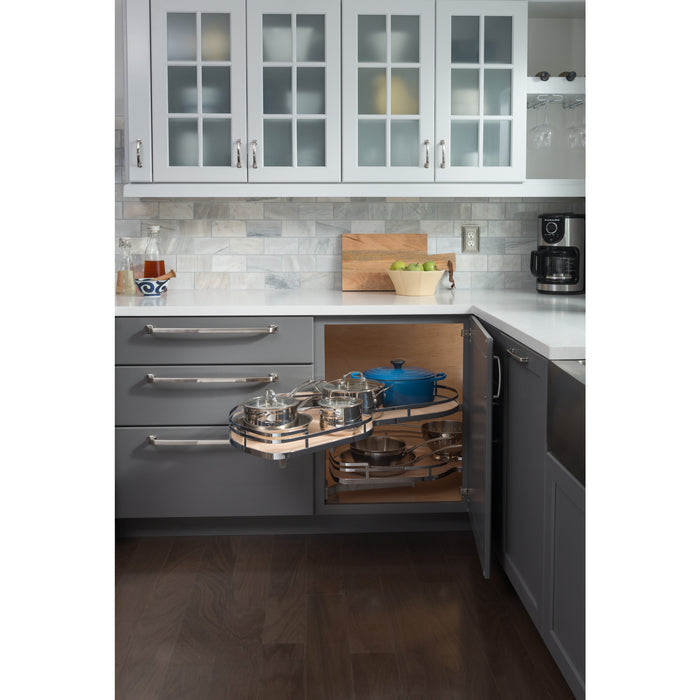 Grey and White Blind Corner Swingout for Openings on the Right of the Blind