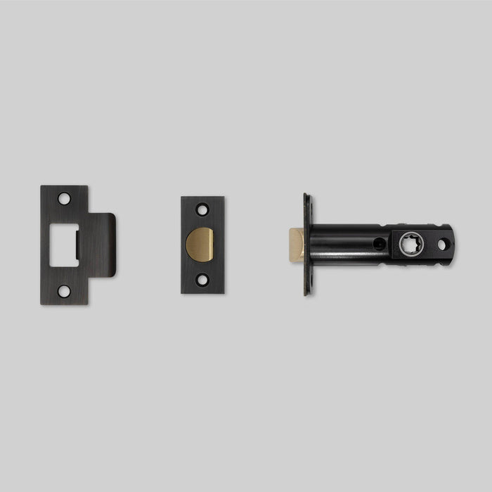 Tubular Latch Doorknob Passage Set with Anodized Black Finish