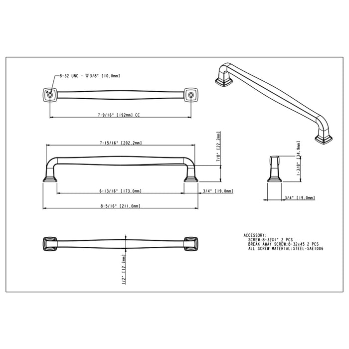 Jeffrey Alexander Fontana 192 mm Center-to-Center Bar Pull