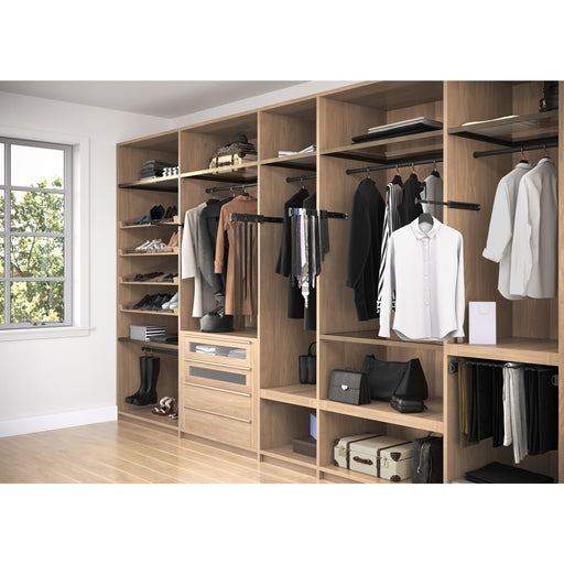 Hardware Resources Matte Black Open Knock-In Mounting Bracket for 1" and 1-1/16" Round Closet Rods