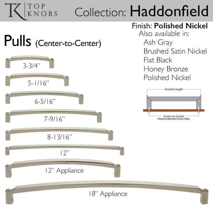 Top Knobs Haddonfield 3 3/4" Center to Center Bar Pull