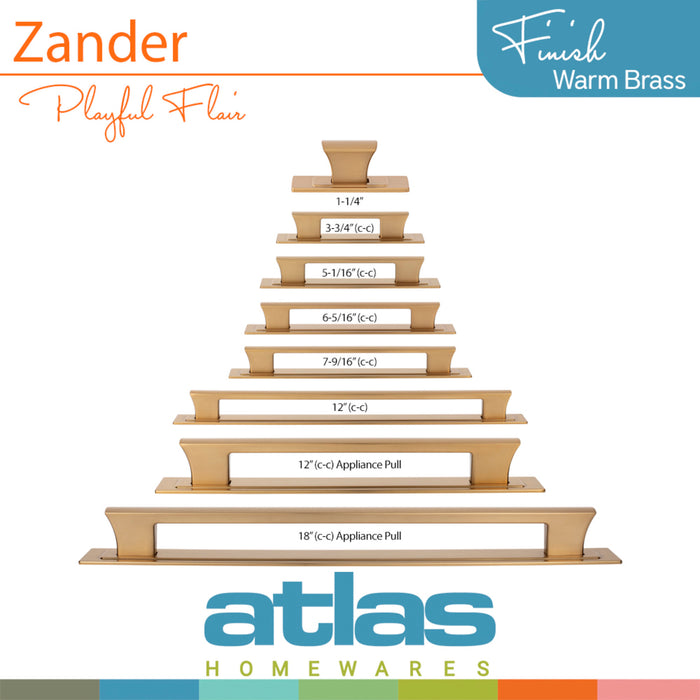 Atlas Zander 3 3/4" Center to Center Bar Pull