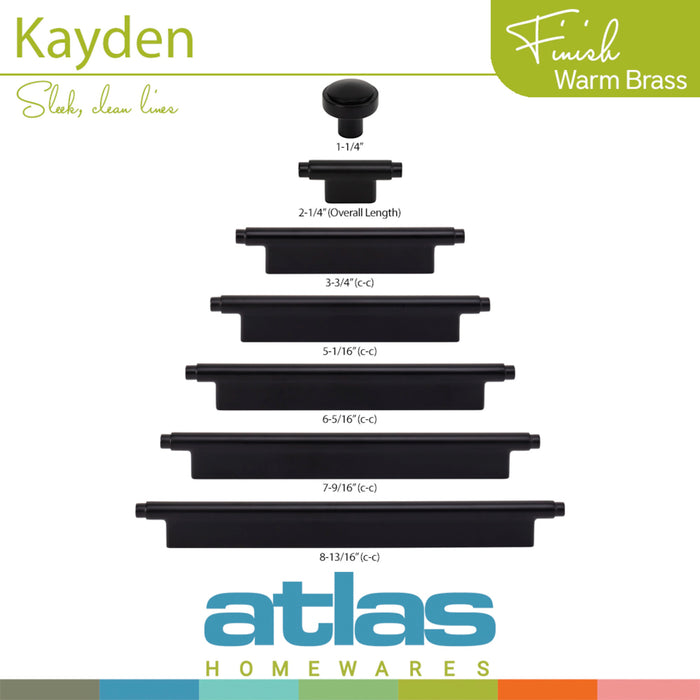Atlas Kayden 5 1/16" Center to Center Bar Pull