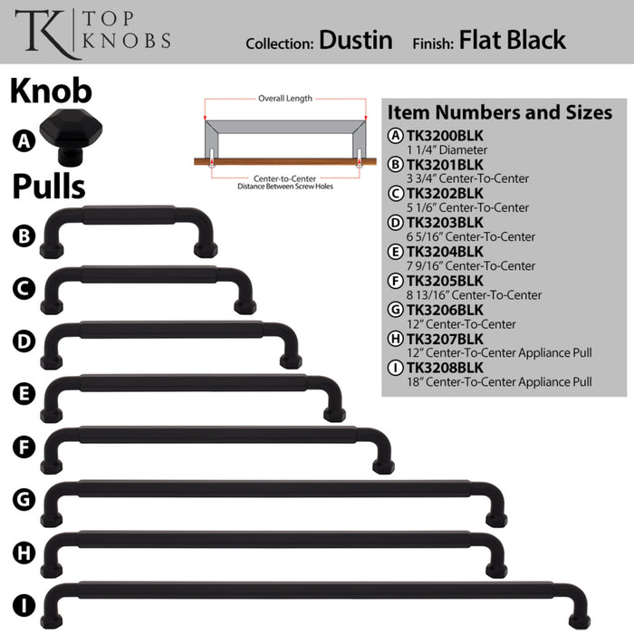 Top Knobs Dustin 12" Center to Center Bar Pull