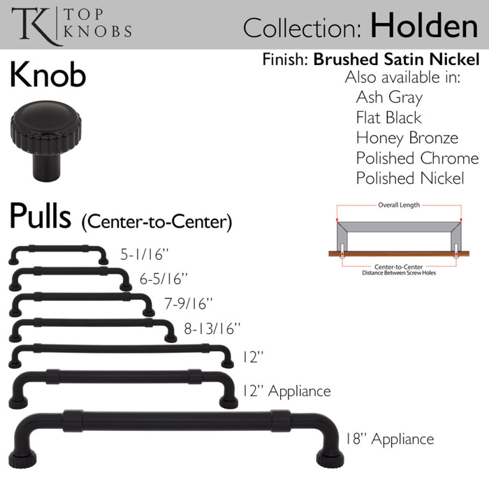 Top Knobs Holden 1 1/4" Length Mushroom Knob