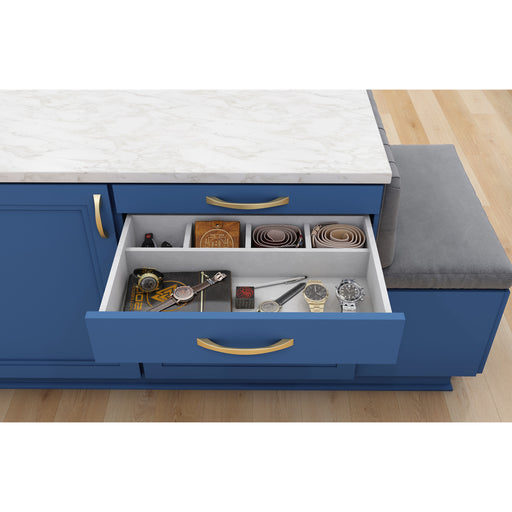 Hardware Resources Grey Felt 5-Compartment Jewelry Organizer Drawer