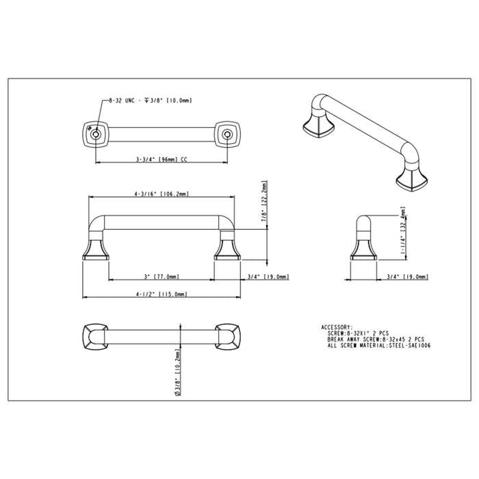 Jeffrey Alexander Griffin 96 mm Center-to-Center Bar Pull