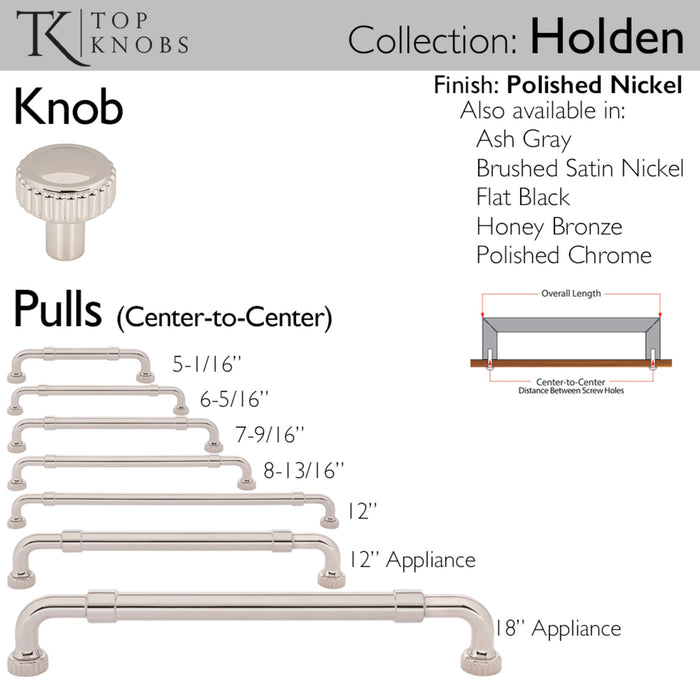 Top Knobs Holden 1 1/4" Length Mushroom Knob