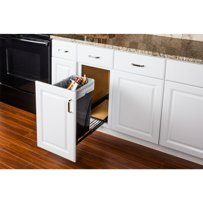 Hardware Resources Black Single Can Wire Bottom-Mount Trashcan Pullout