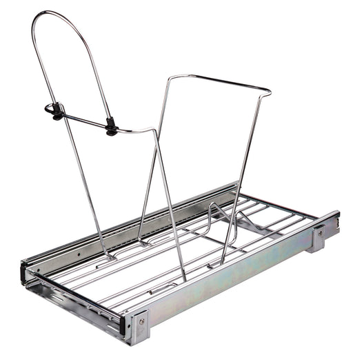 Hardware Resources Polished Chrome Single Can Wire Bottom-Mount Trashcan Pullout