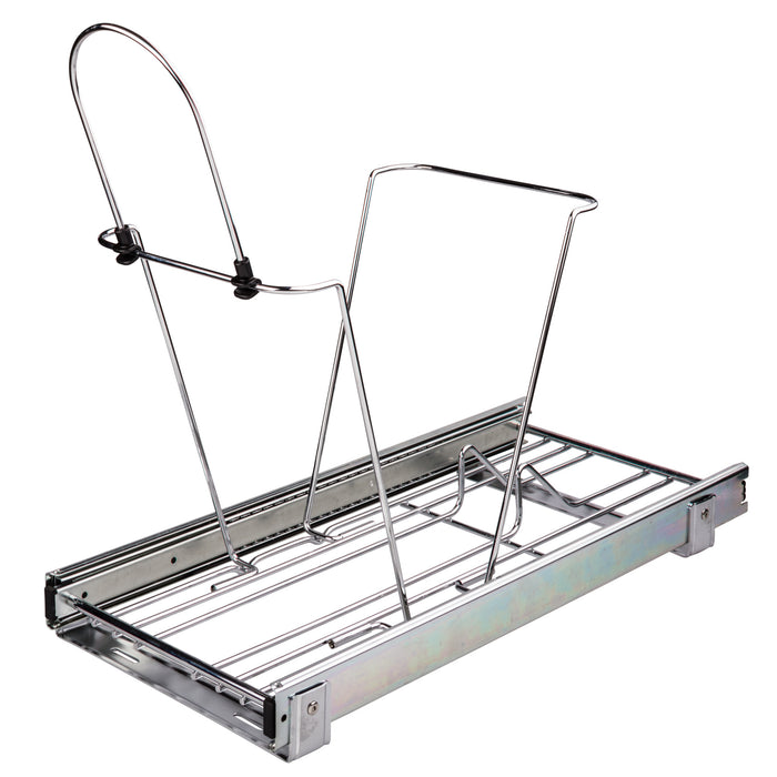 Hardware Resources Polished Chrome Single Can Wire Bottom-Mount Trashcan Pullout