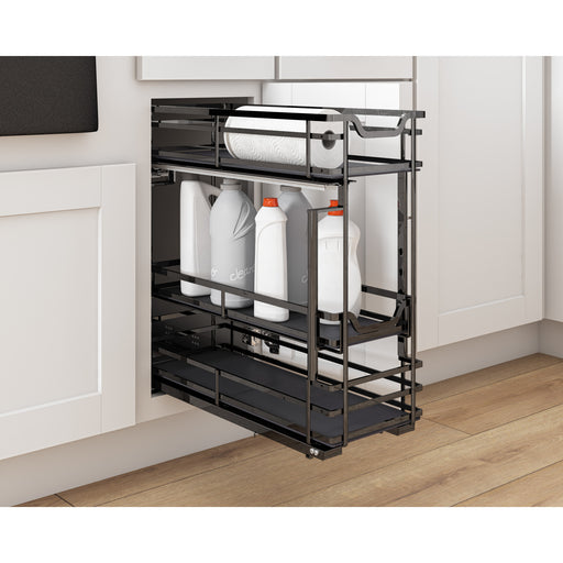 Hardware Resources 5" Black Nickel STORAGE WITH STYLE® Metal "No Wiggle" Under Drawer Soft-close Base Pullout