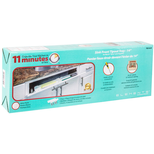 Hardware Resources 14-13/16" Plastic Tip-Out Tray Kit for Sink Front