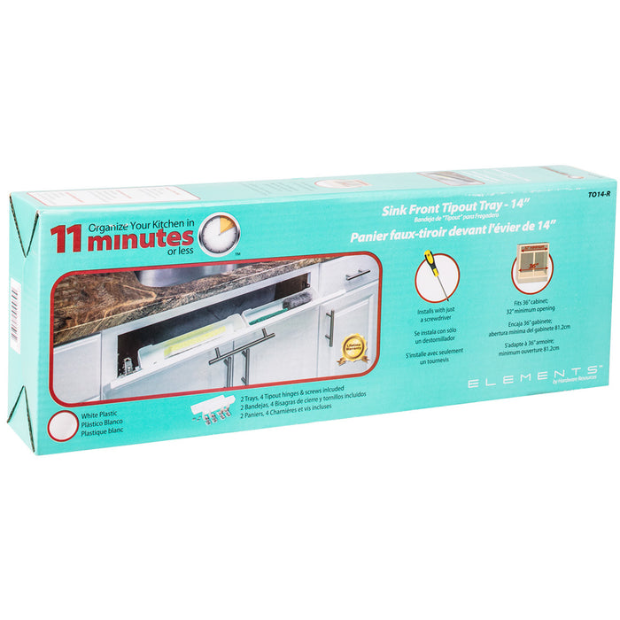 Hardware Resources 14-13/16" Plastic Tip-Out Tray Kit for Sink Front