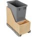 Hardware Resources Single 35 Quart Wood Bottom-Mount Soft-close Vanity Trashcan Rollout for Door Mounting, Includes One Grey Can