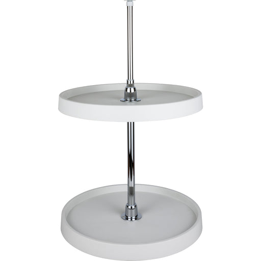 Hardware Resources 28" Round Two-Shelf Plastic Lazy Susan Set with Chrome Hubs