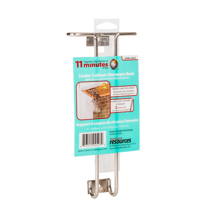 Hardware Resources Satin Nickel Under Cabinet Stemware Rack