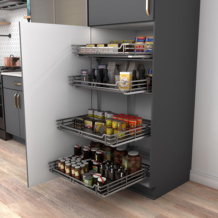 Hardware Resources Polished Chrome STORAGE WITH STYLE® Metal Pilaster Set for Pullout Baskets (21-1/2" Height)