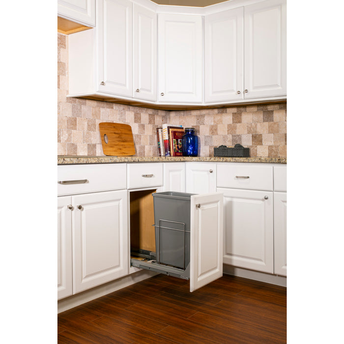 Hardware Resources 35qt Wire Single Trashcan Pullout with Soft-close Slides