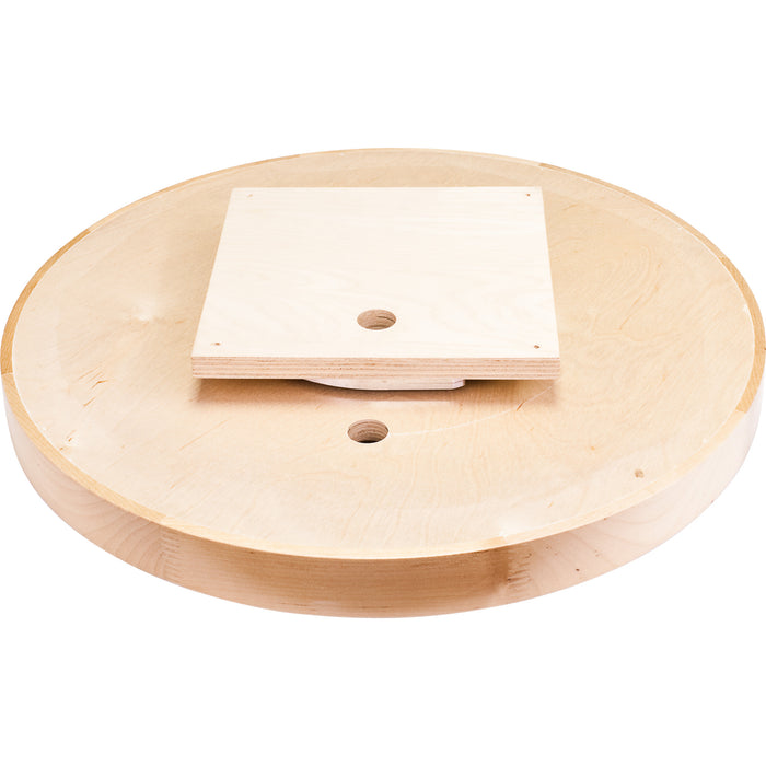 Hardware Resources 28" Round Wood Lazy Susan Shelf with Swivel