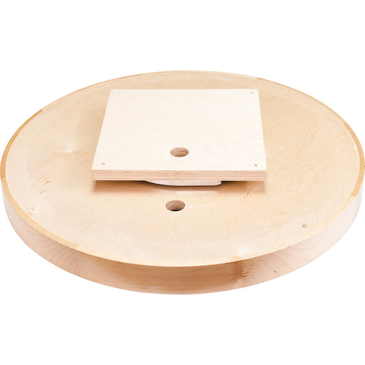 Hardware Resources 18" Round Wood Lazy Susan Shelf with Swivel