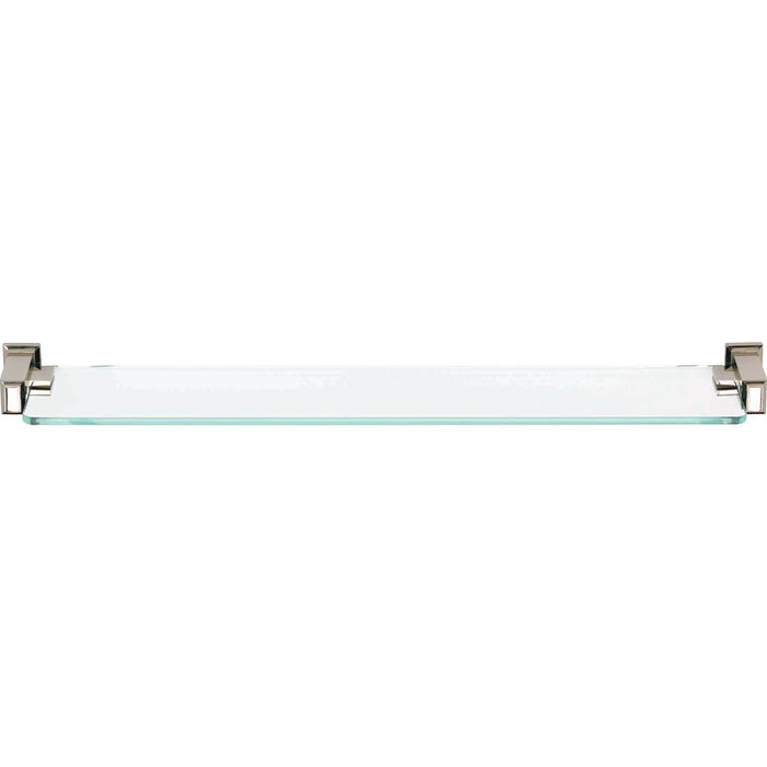 Atlas Sutton Place Bath Glass Shelf 24 Inches Polished Nickel