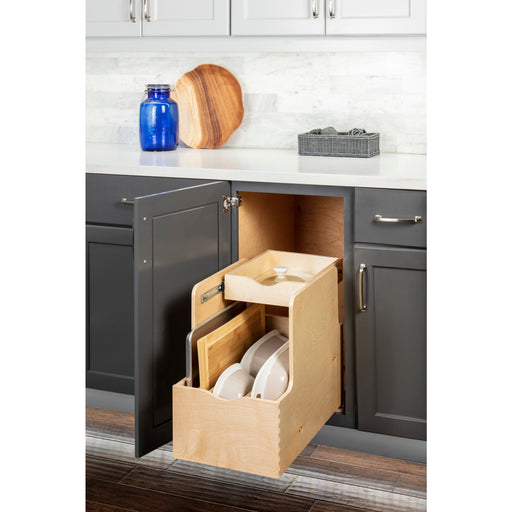 Hardware Resources 15" Wood Double Drawer Cookware Rollout