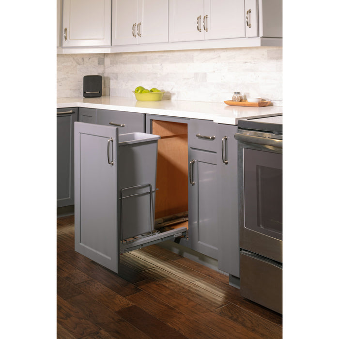 Hardware Resources 50qt Wire Single Trashcan Pullout with Soft-close Slides