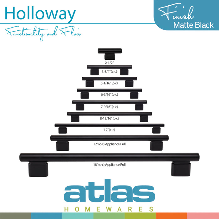Atlas Holloway 3 3/4" Center to Center Bar Pull