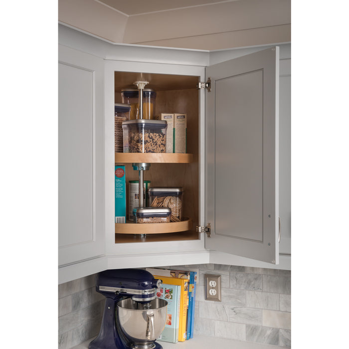 Hardware Resources 18" Round Three-Shelf Wood Lazy Susan Set