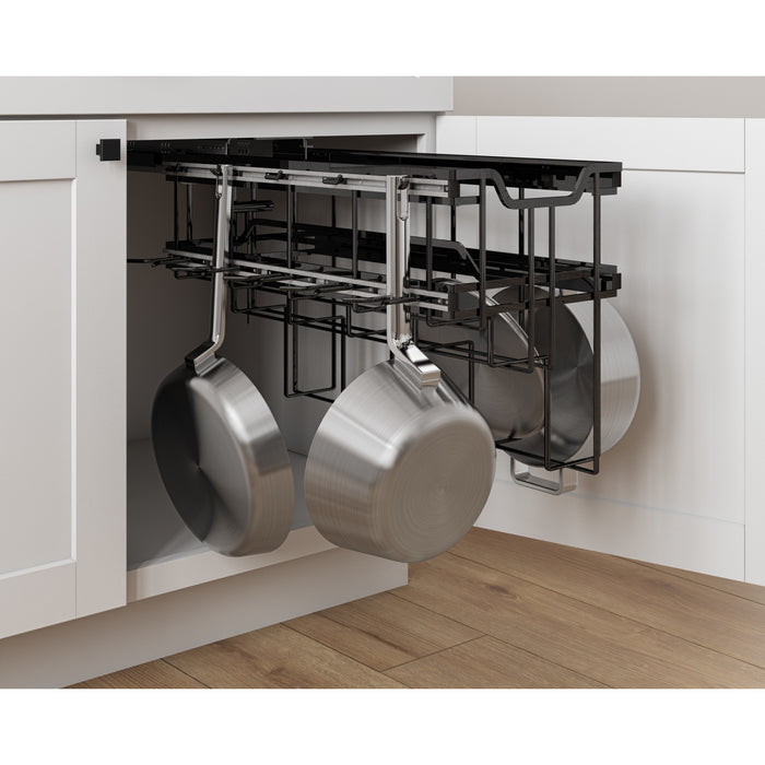 Black Nickel STORAGE WITH STYLE® Soft-close Hanging Pan Pullout