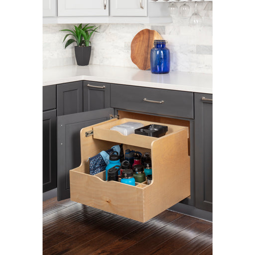 Hardware Resources 27" Wood Double Drawer Bottle Rollout