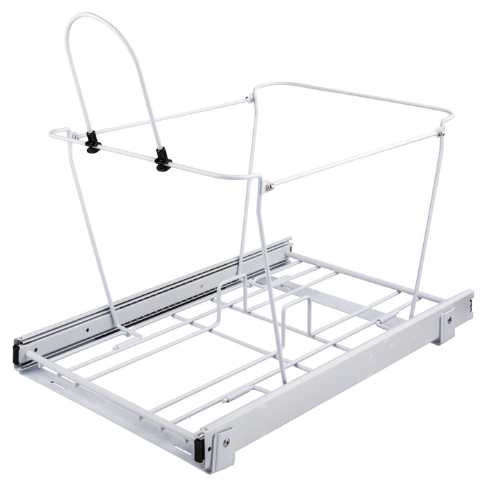 Hardware Resources Double 35 Quart White Wire Bottom-Mount Trashcan Pullout