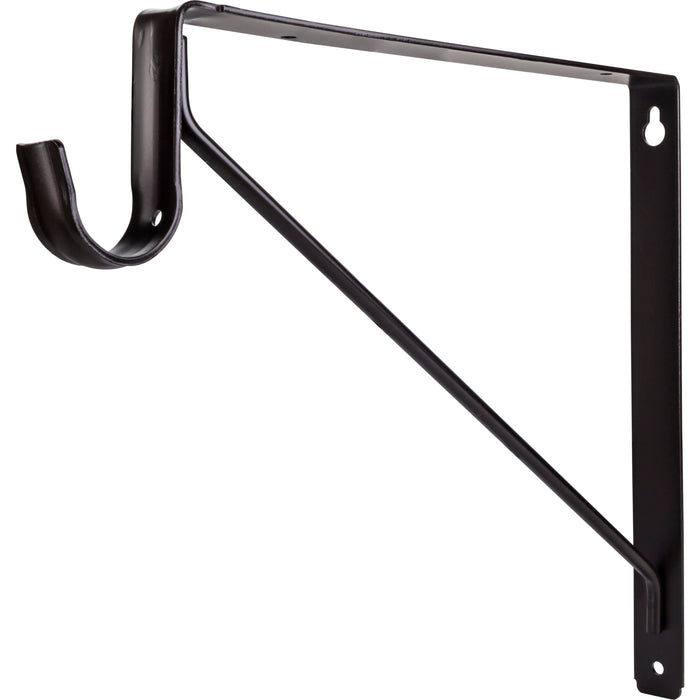 Shelf Bracket with Rod Support for Round Closet Rods