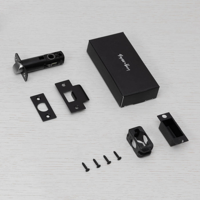 Tubular Latch Doorknob Passage Set with Anodized Black Finish