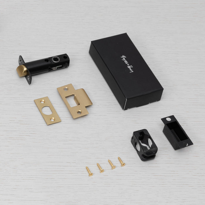 Tubular Latch Doorknob Passage Set with Anodized Black Finish