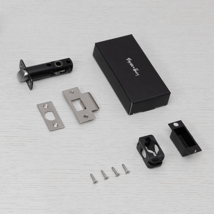 Tubular Latch Doorknob Passage Set with Anodized Black Finish