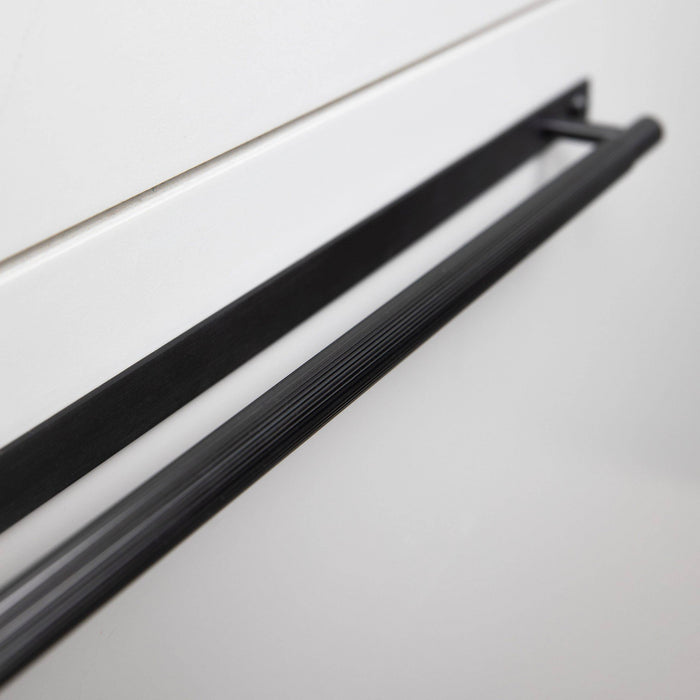 Linear Knurl Black Metal Pull Bar Plate for Cabinets - BUSTER + PUNCH